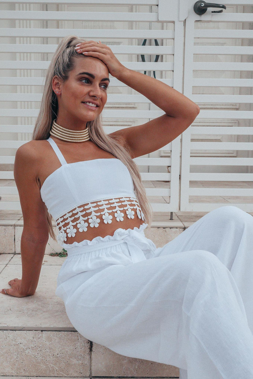 Gabby Crop - White
